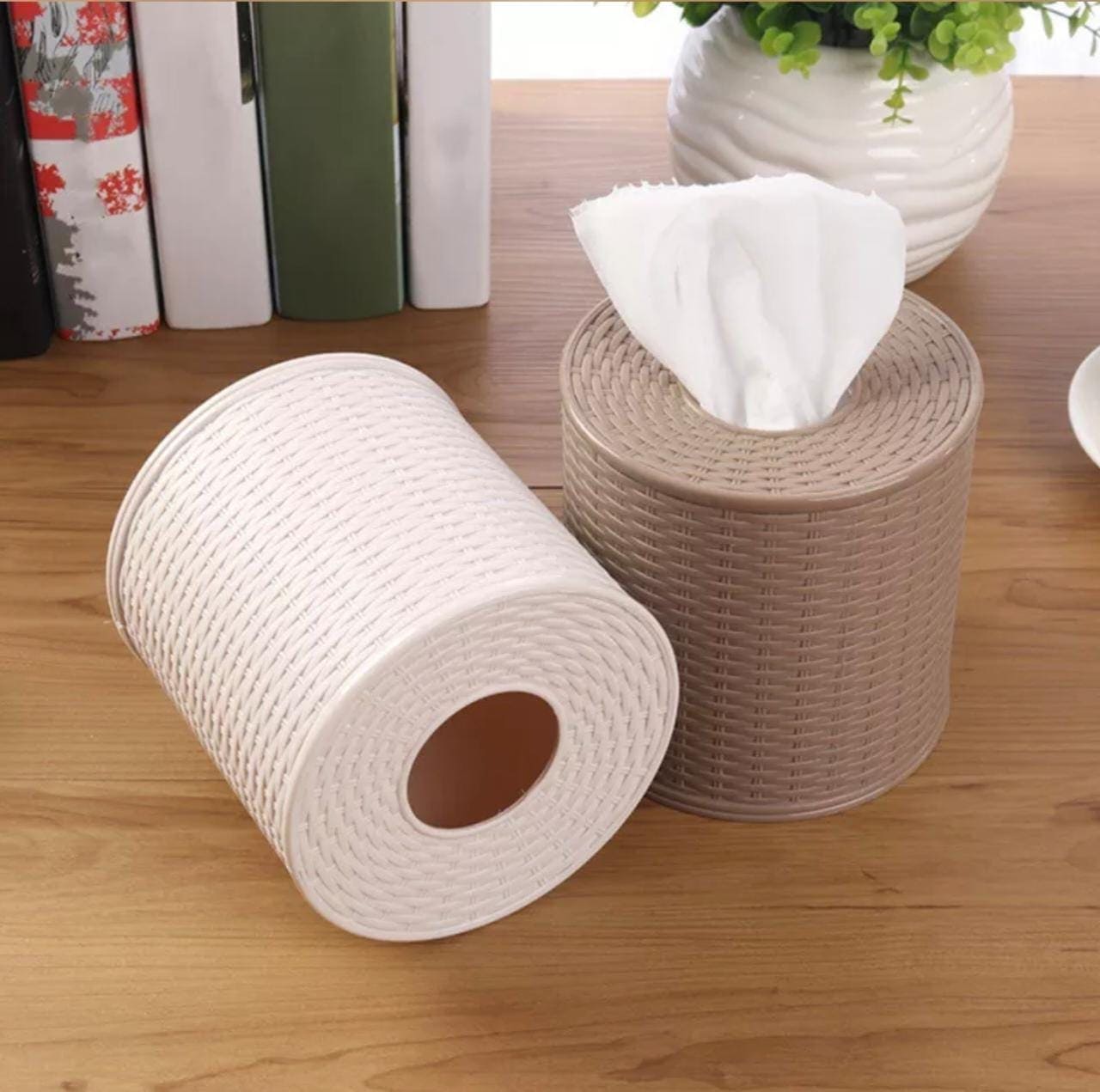 Round Container For Tissue, Living Room Bedroom Napkin Holder, Home Toilet Paper Storage Container, Dustproof Hotel Decorative Tissue Box Round Container For Tissue, Living Room Bedroom Napkin Holder, Home Toilet Paper Storage Container, Dustproof Hotel Decorative Tissue Box